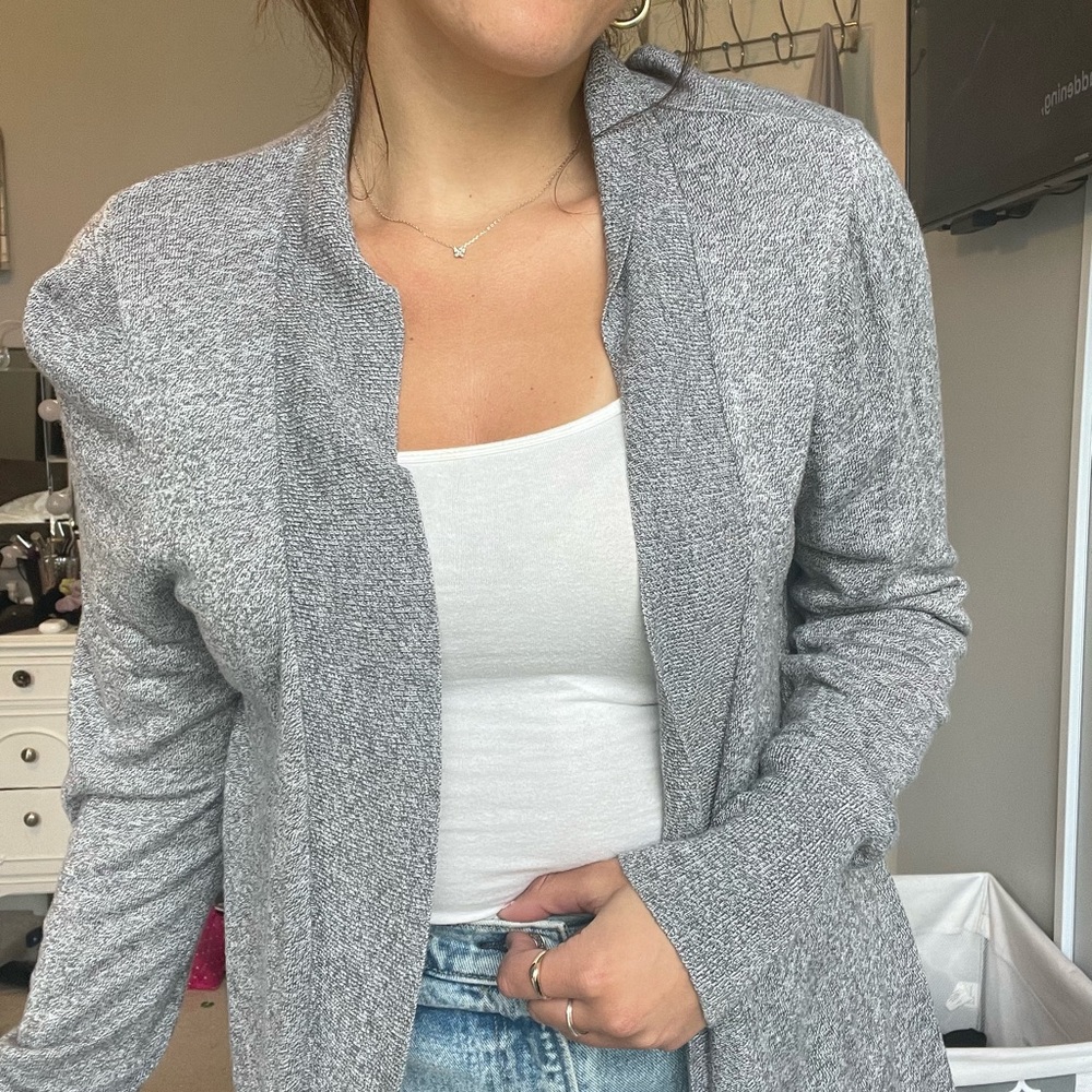 Long gray cardigan